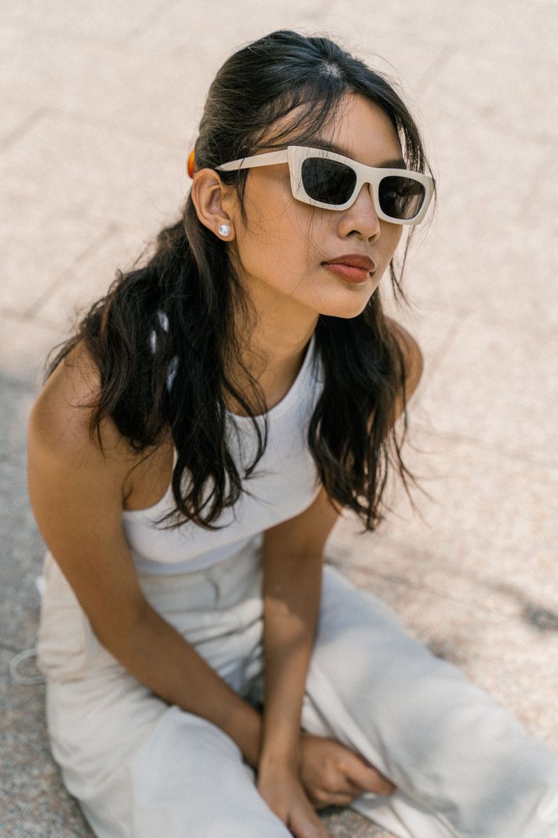 Woman in White Casual Clothes